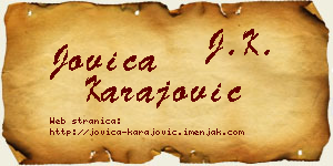 Jovica Karajović vizit kartica